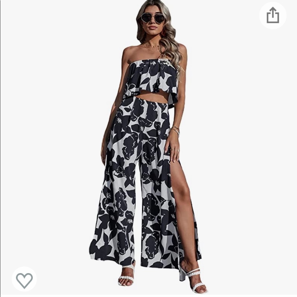 2 piece crop top and pant set